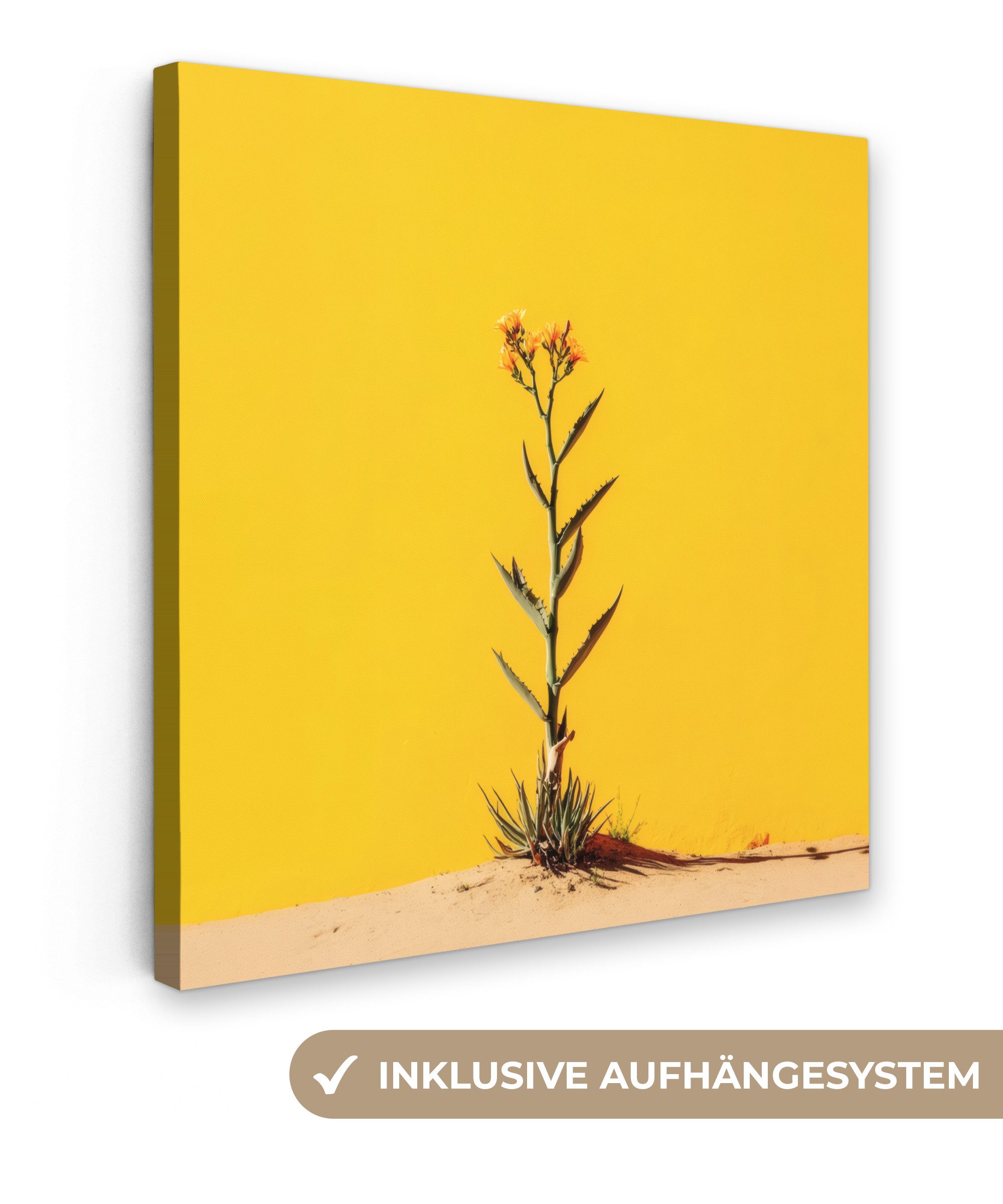 OneMillionCanvasses® Leinwandbild Sand - Pflanze - Gelb - Minimalistisch, F günstig online kaufen