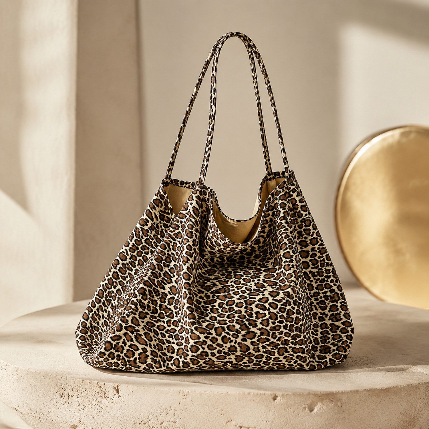 Fyrove Umhängetasche Schultertasche Damen Leopard-Print Shopper Bag, Großzügig, stilvoll & perfekt für Alltag und City-Looks