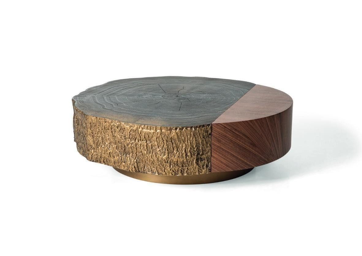 Couchtisch Couchtisch Beistelltisch Designer Tisch Rund Braun Wohnzimmertisch