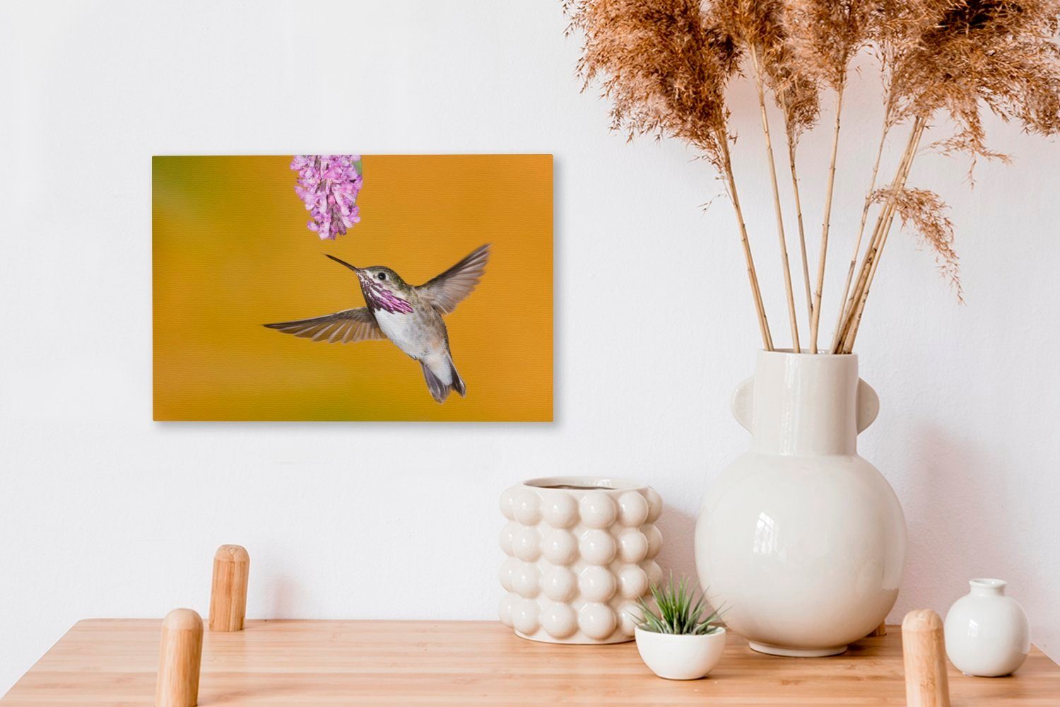- Kolibri Leinwandbilder, Gelb, 30x20 Aufhängefertig, Wanddeko, OneMillionCanvasses® Blume Wandbild (1 Leinwandbild cm - St),