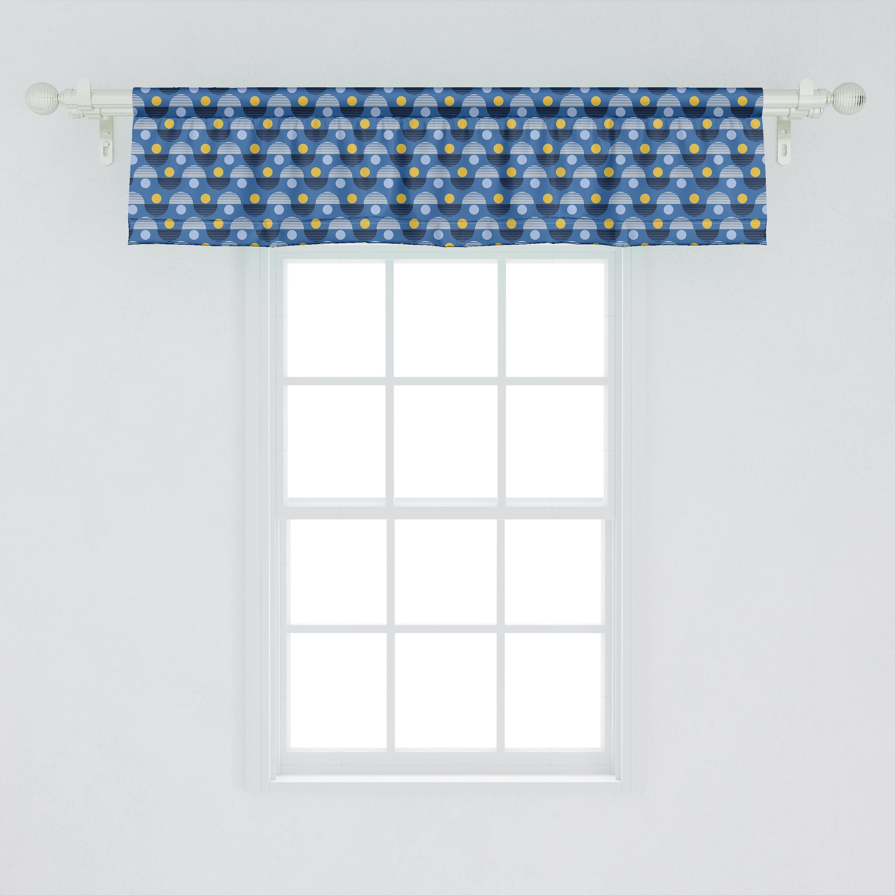 Volant Dekor Stangentasche, Scheibengardine Abakuhaus, für Vorhang Einfaches Küche geometrisches Muster Abstrakt mit Schlafzimmer Microfaser,