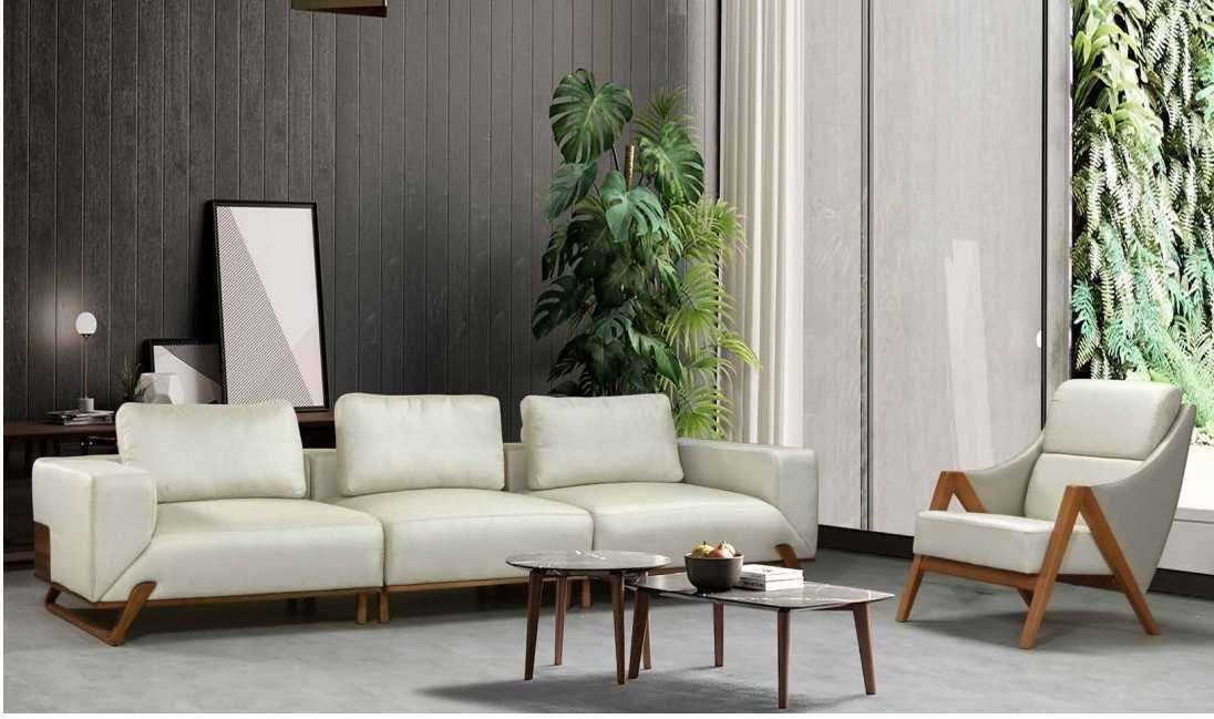 JVmoebel Sofa Sofagarnitur 3+1 Sitzer 3 Sessel Garnituren Stoff Wohnzimmer, 2 Teile, Made in Europa