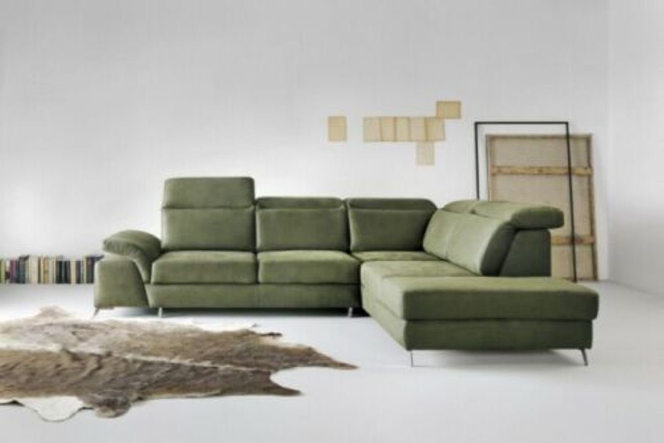 JVmoebel Ecksofa Design Couch Sofa Polster Schlafsofa Wohnzimmer Ecksofa Textl Stoff, Mit Bettfunktion Grün