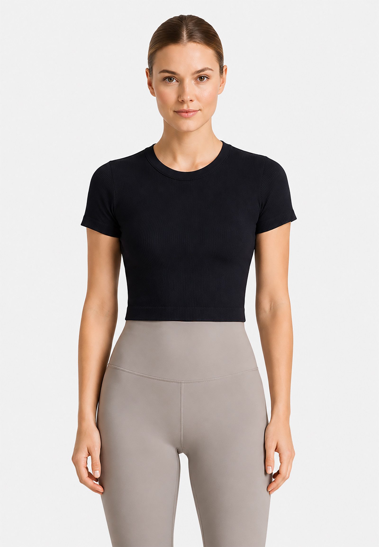 hummel T-Shirt Seamless Rippstruktur Kurzarm Sportlicher Look Komfort für Damen (1-tlg) Slim Fit Rundhals Kurzarm Einfarbig elastisch Pull On