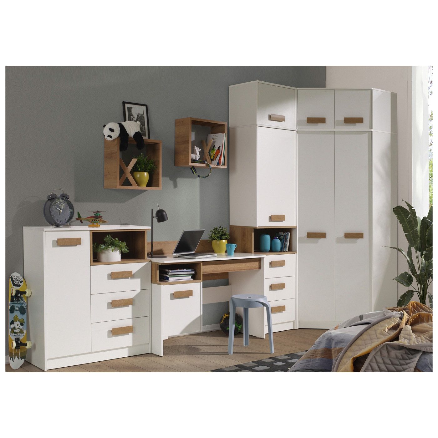 Marmex Мебель Jugendzimmer-Set Grant Set G10 Kinderzimmer Schüler, Soft-Close-Funktion