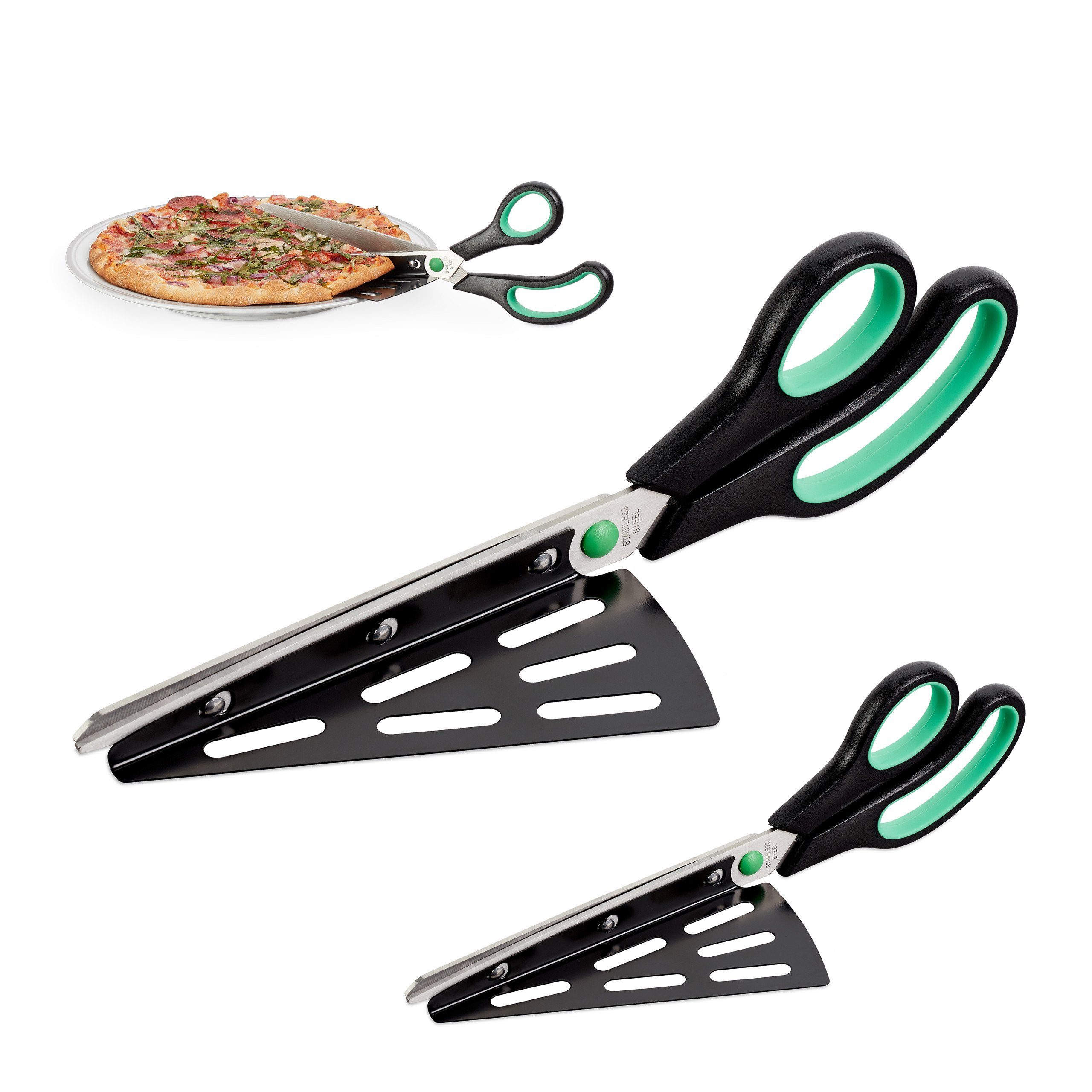 Pizzaschere 2 x Pizzaschere mit Pizzaheber