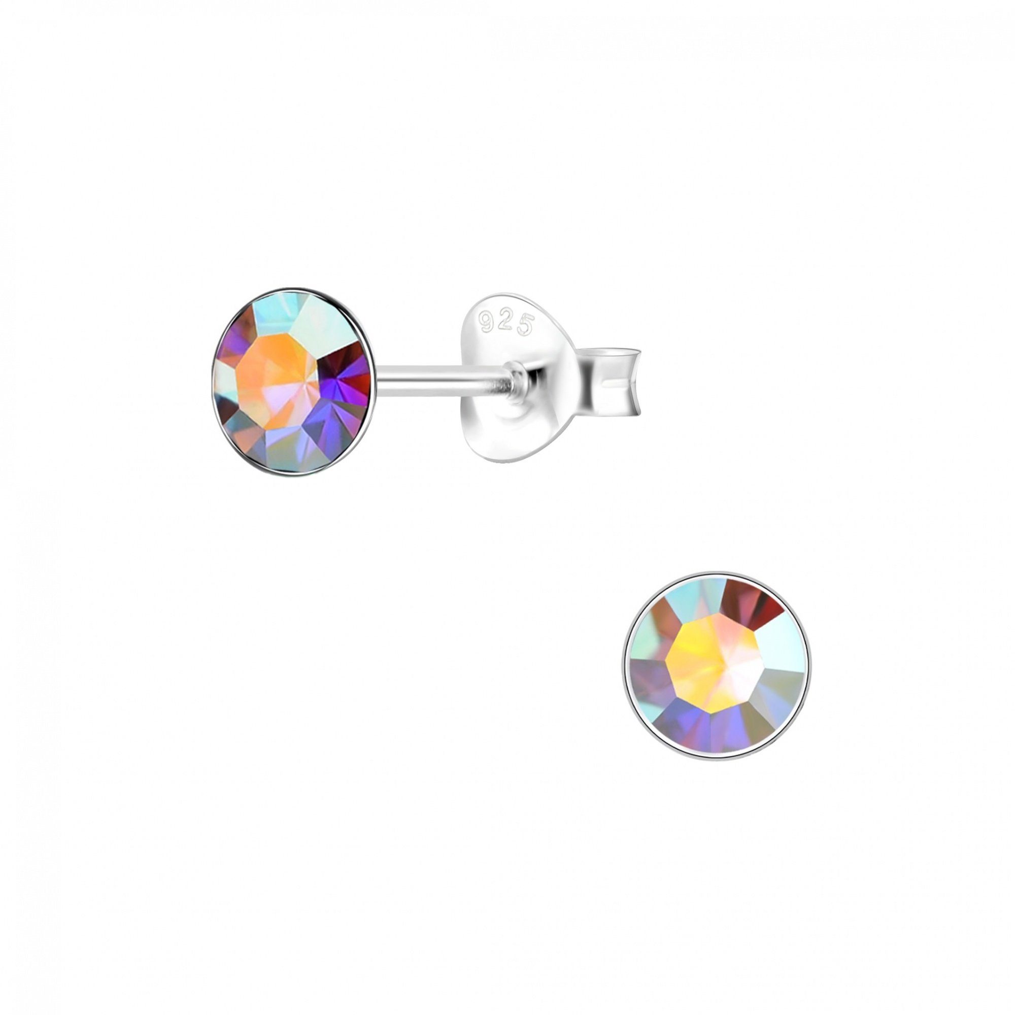 ALEXANDER YORK Paar Ohrstecker CRYSTAL 5 mm, 2-tlg., 925 Sterling Silber