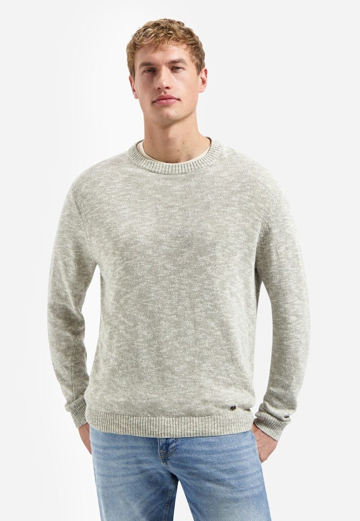 Strickpullover Pullover Crewneck Melange With Line