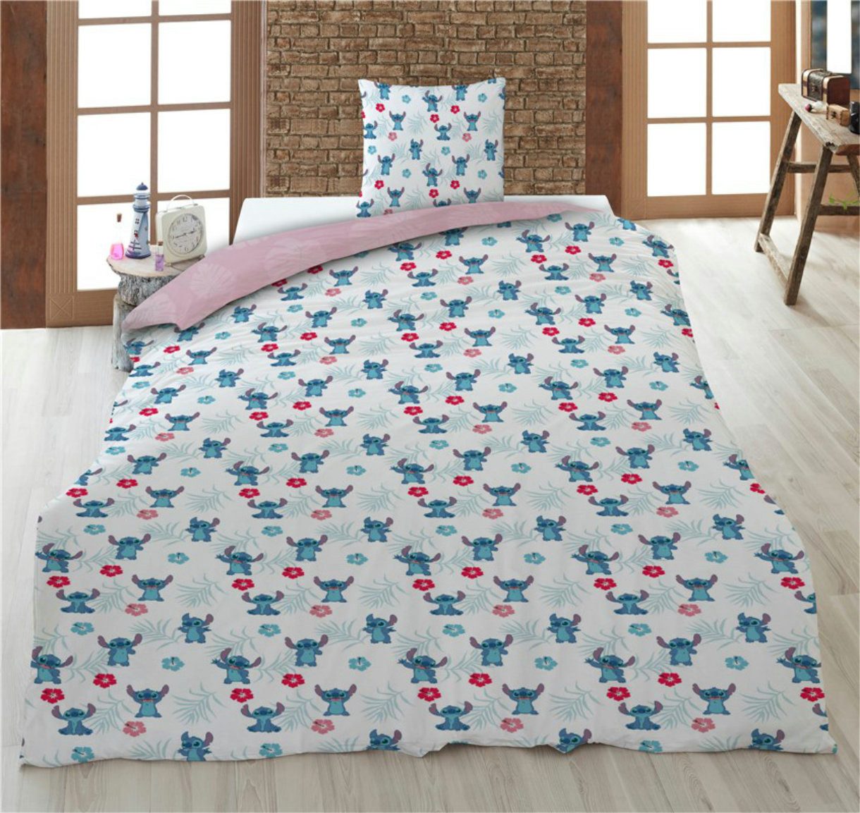 Disney Bettwäsche Disney Lilo und Stitch Kinder Mikrofaser Bettwäsche 2tlg. Set, 2 teilig, 135/140 x 200 cm 65x65 cm