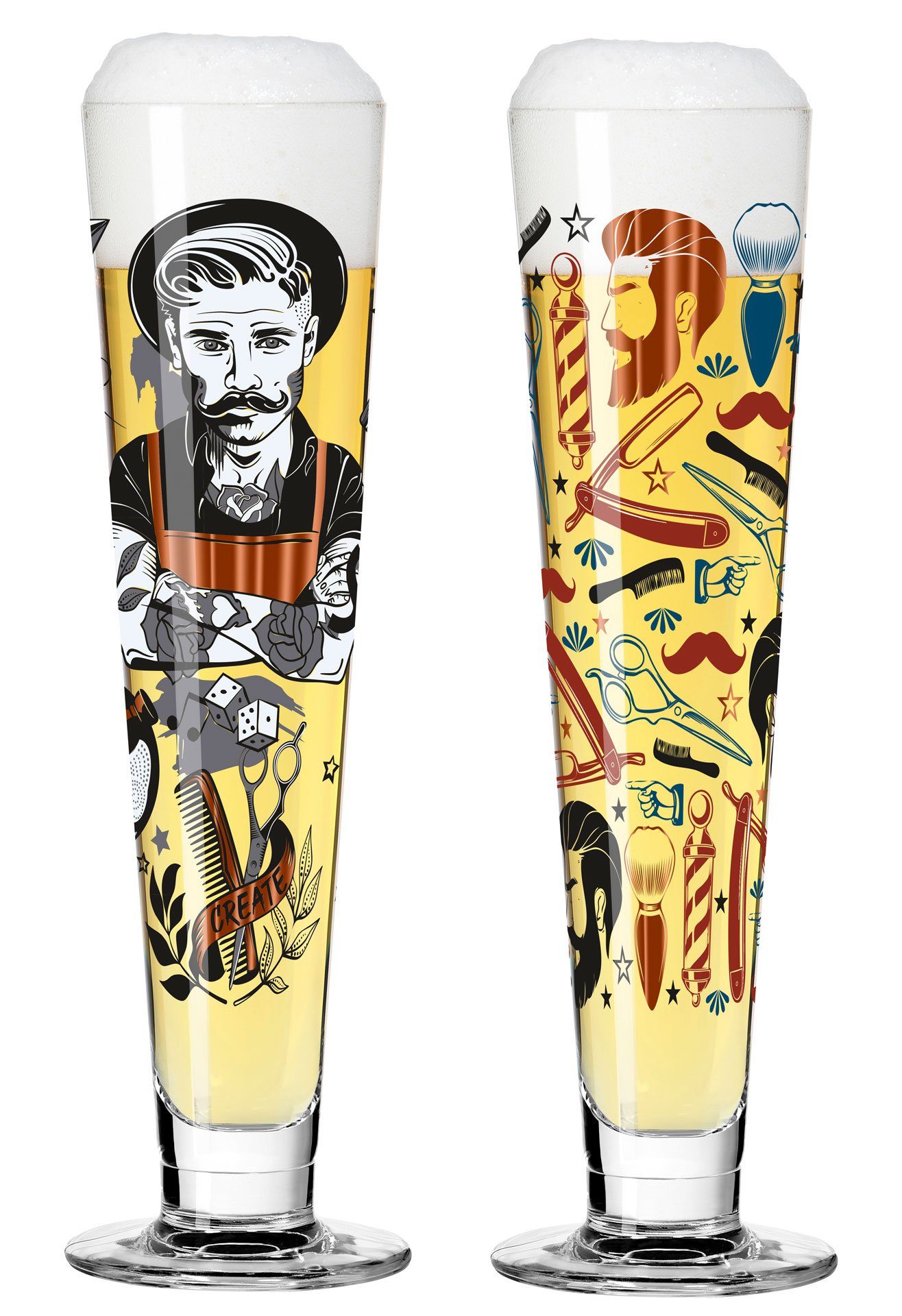 Dekomiro Bierglas Dekomiro Ritzenhoff Heldenfest Bier 2er Set 9+11, 2-tlg., Kristallglas, 2-teilig