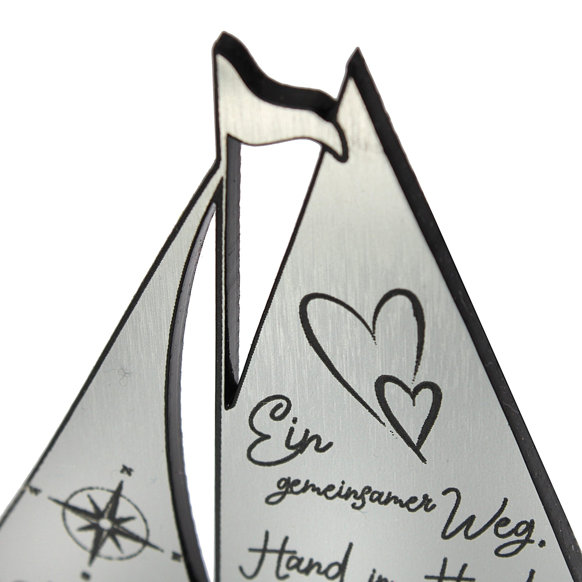 Dekolando Hochzeitskarte Silberhochzeit Geschenk 25 Jahre Schiff Silber Deko Jubiläum 9 cm