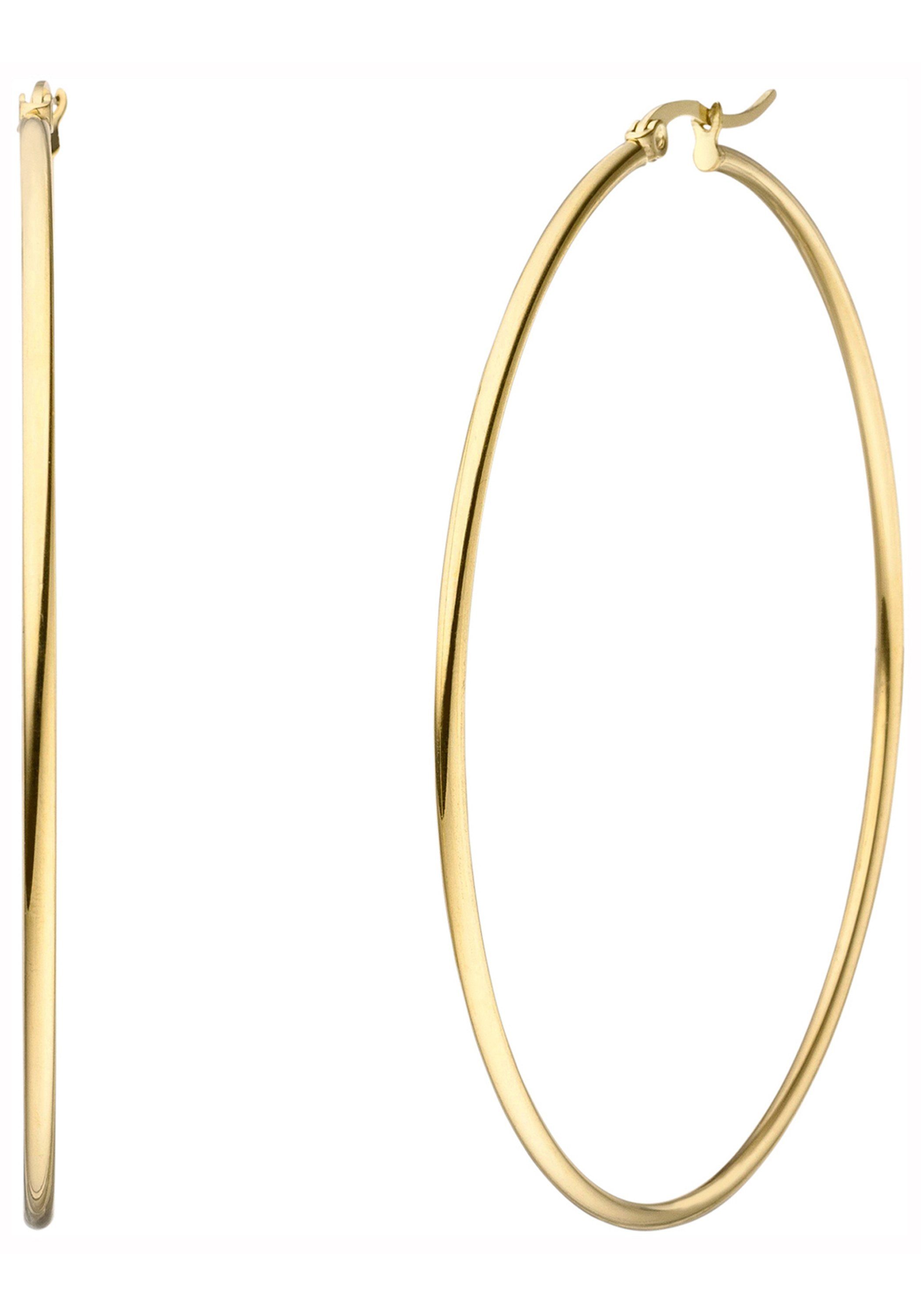 JOBO Paar Creolen, Edelstahl goldfarben beschichtet 70 mm günstig online kaufen