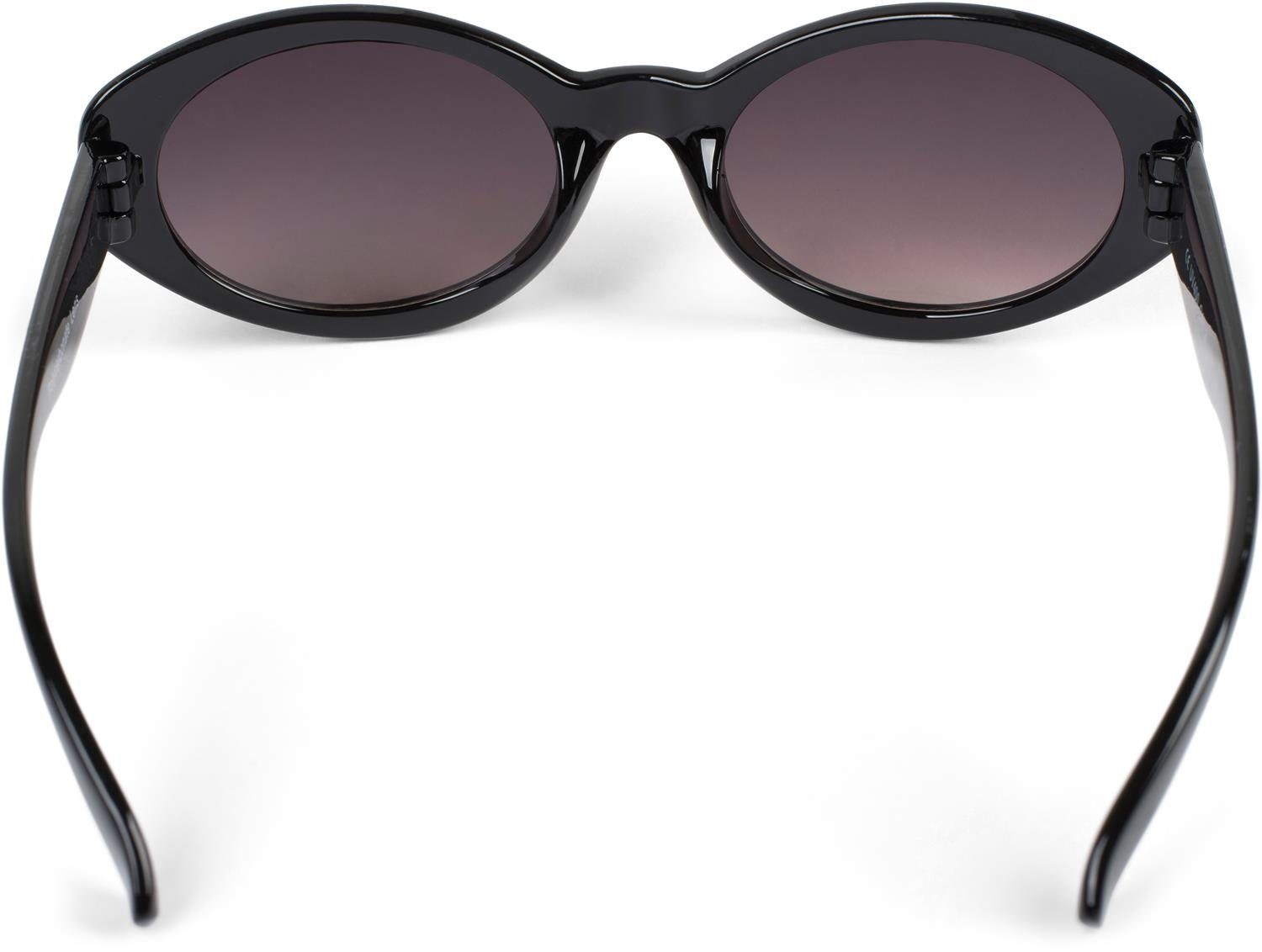 styleBREAKER Sonnenbrille (1-St) Getönt Grau Glas Schwarz Gestell Verlauf 