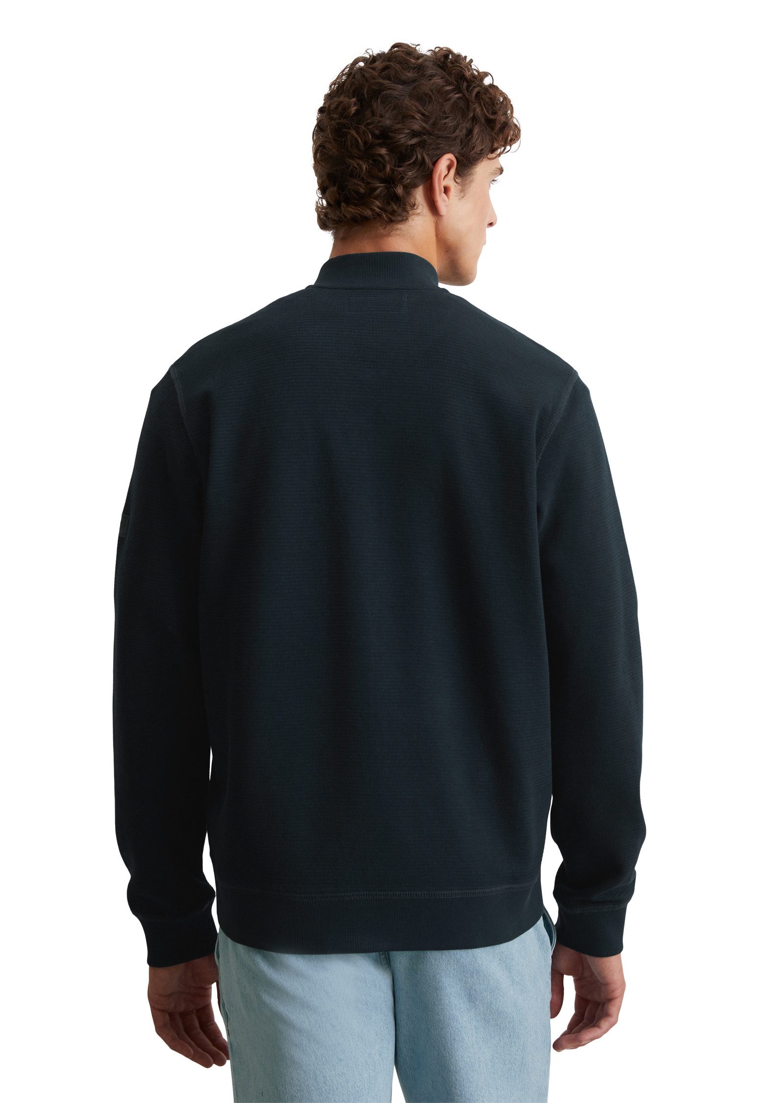 Marc O'Polo Sweatjacke mit Struktur, Stehkragen, günstig online kaufen