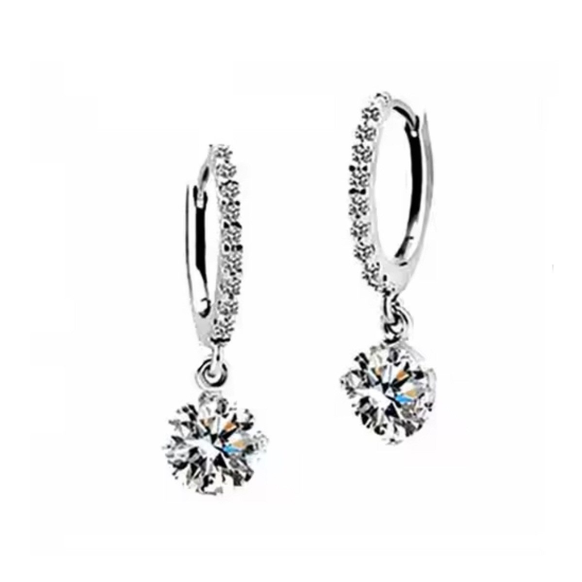 ELLAWIL Paar Creolen Zirkonia Creole Ohrcreolen Glitzerstein Ohrschmuck Dam günstig online kaufen