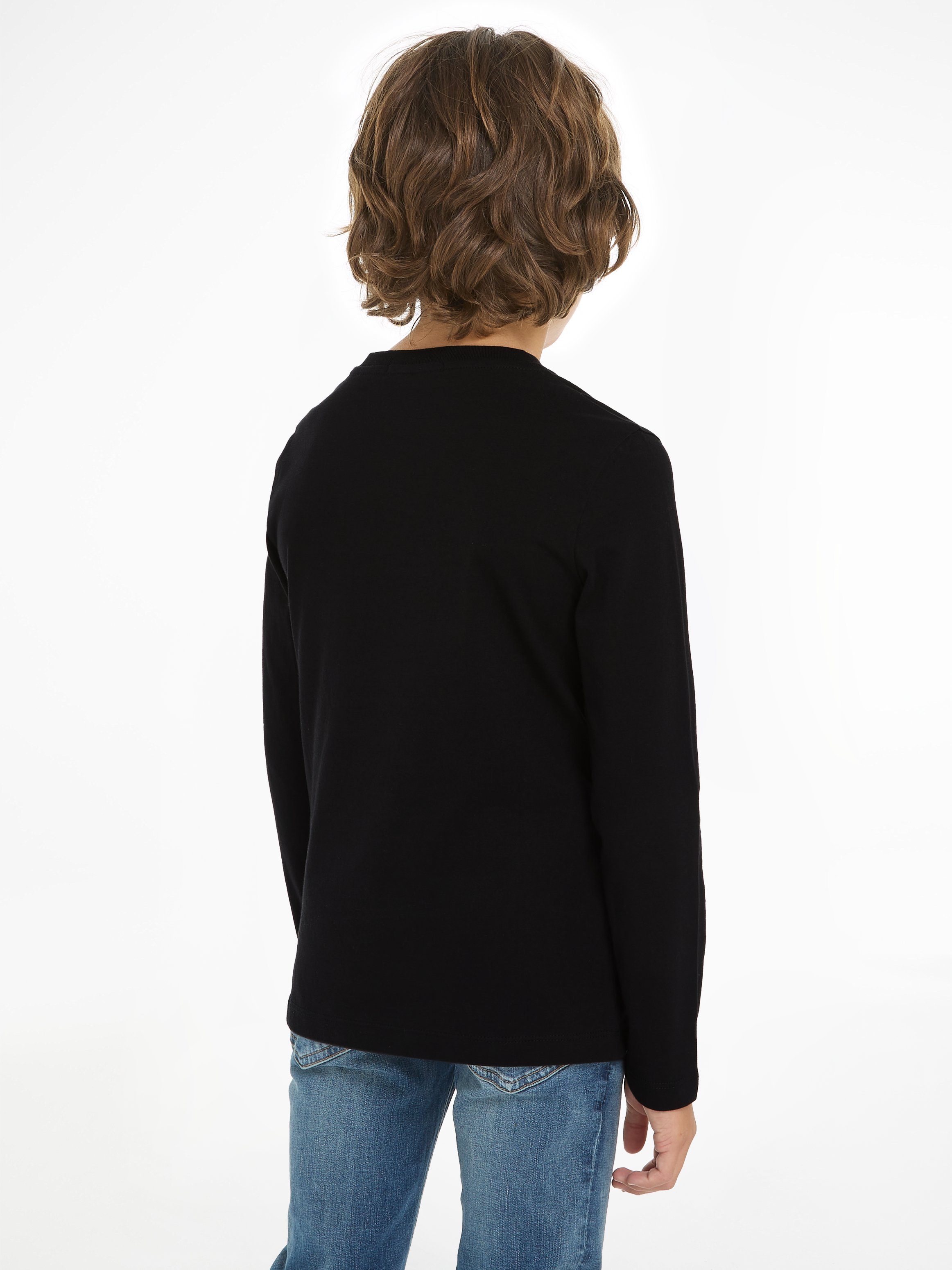 Calvin Klein Jeans LS für T Kinder INST. Langarmshirt CHEST Black Ck SHIRT