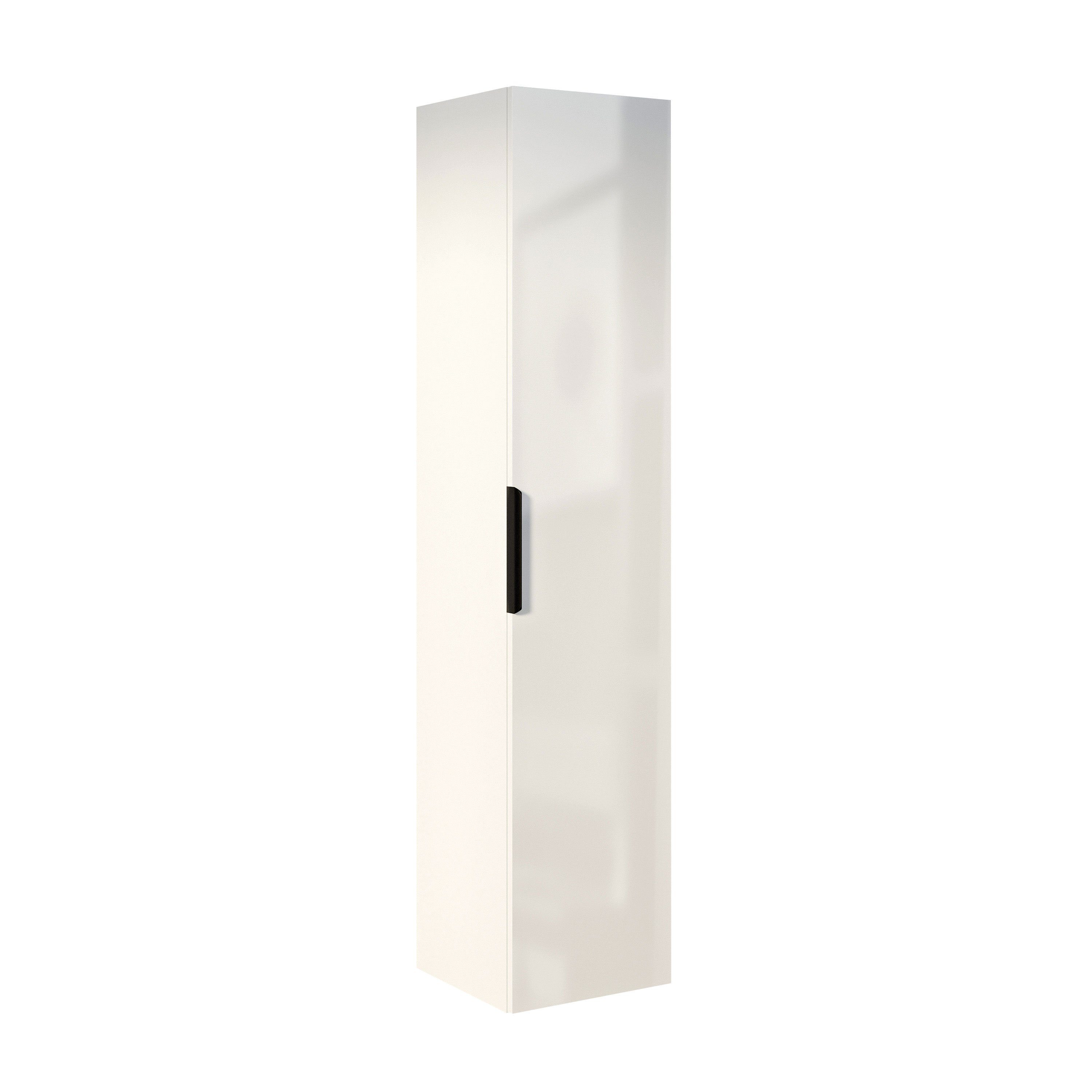 Bernstein Hochschrank TIM (35 cm x 165 cm x 35 cm, Hochschrank / Badschrank / Hochregal) Farbe & Griff wählbar / vormontiert / wasserfest / flexible Montage