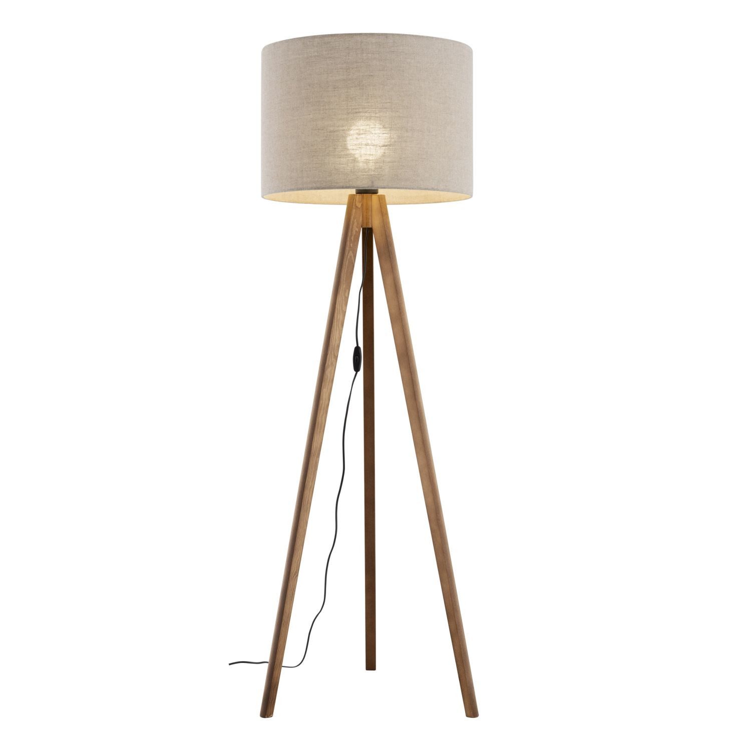 Licht-Erlebnisse Stehlampe NOLAN, ohne Leuchtmittel, Wohnzimmer 145 cm Lein günstig online kaufen