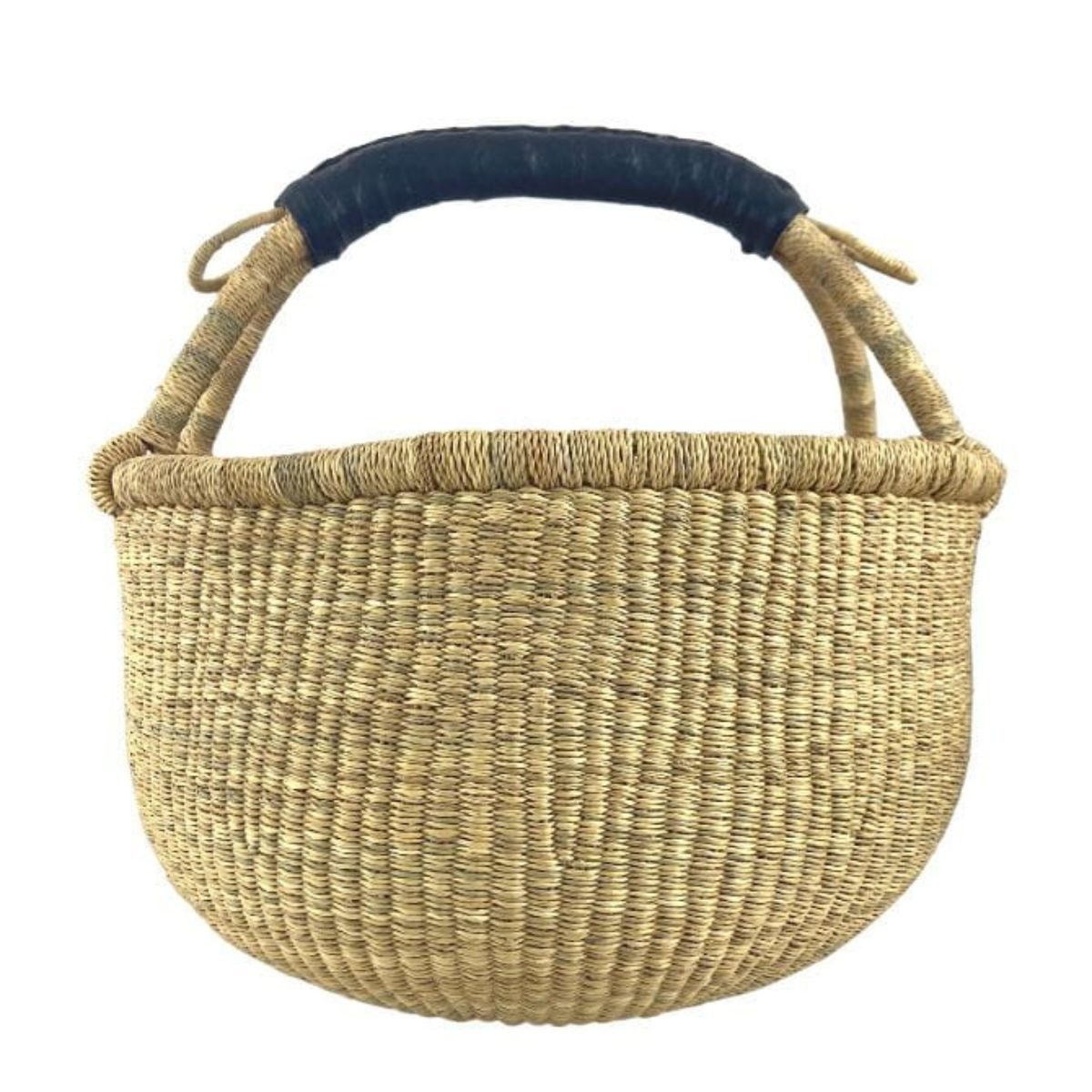 Einkaufskorb Natural, Handgeflochten aus Elefantengras & Ziegenleder günstig online kaufen