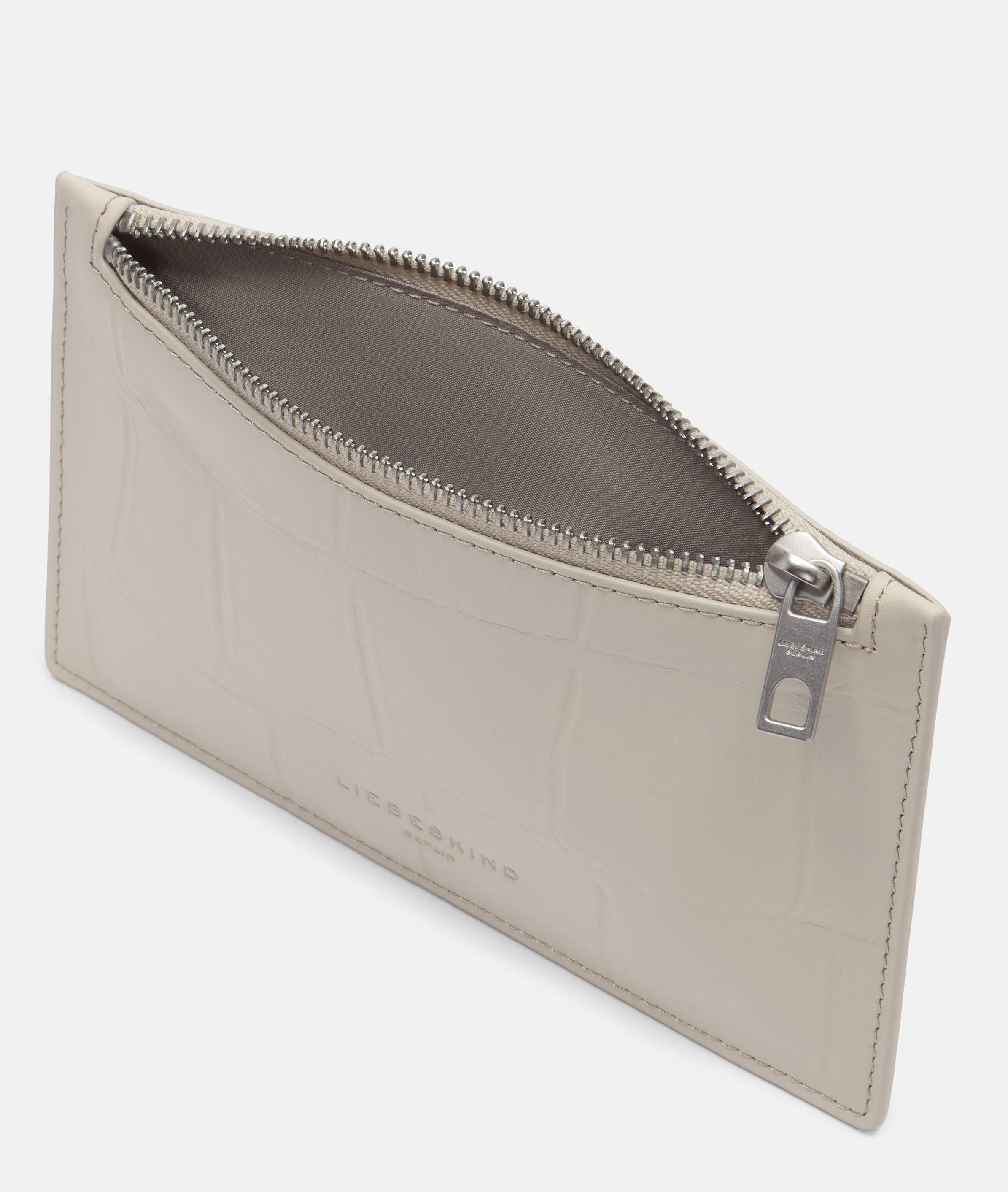 Liebeskind Berlin Kosmetiktasche Kroko Kiwi Pouch, Pouch aus Leder mit Kroko-Prägung