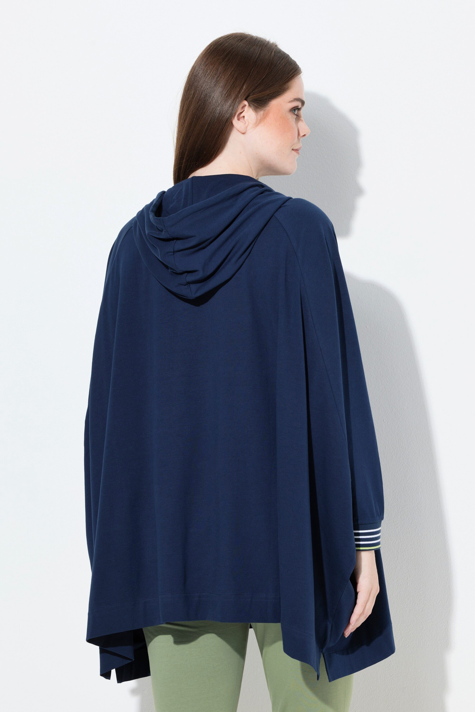 Ulla Popken Sweatjacke Loungwear-Poncho oversized Kapuze Langarm