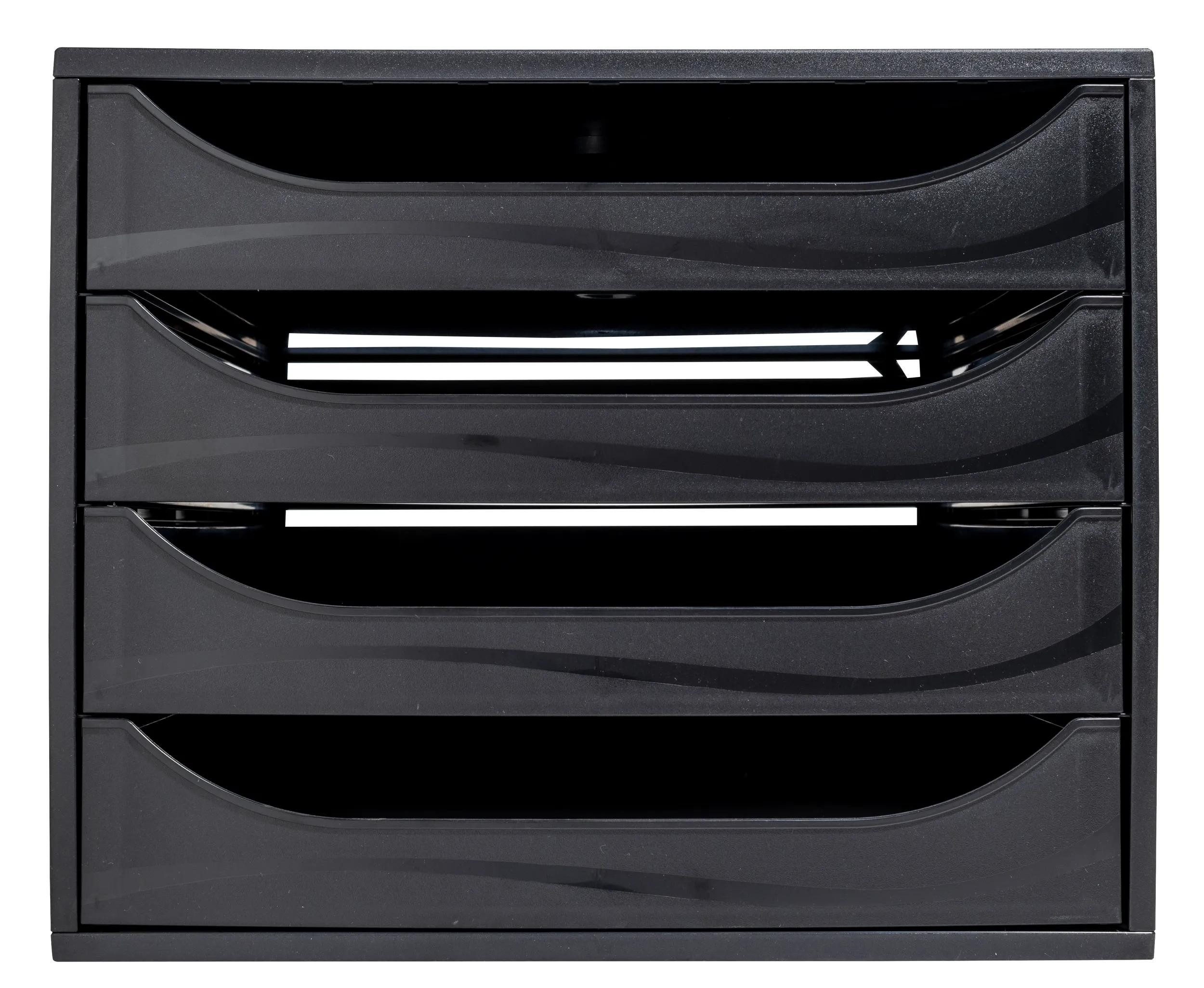 Schubladenbox ECOBOX Schubladenbox mit 4 Schubladen - Schwarz - 228014D
