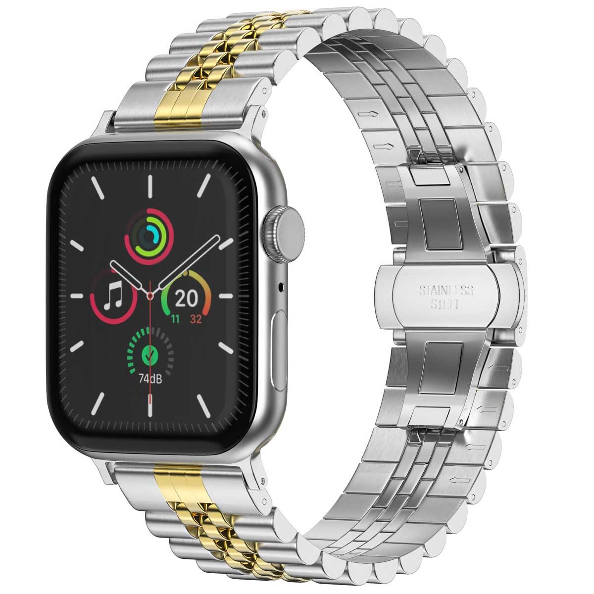 Selencia Smartwatch-Armband Selencia Jubilee-Edelstahlarmband für Apple Watch, 44/45/46/49 mm - S