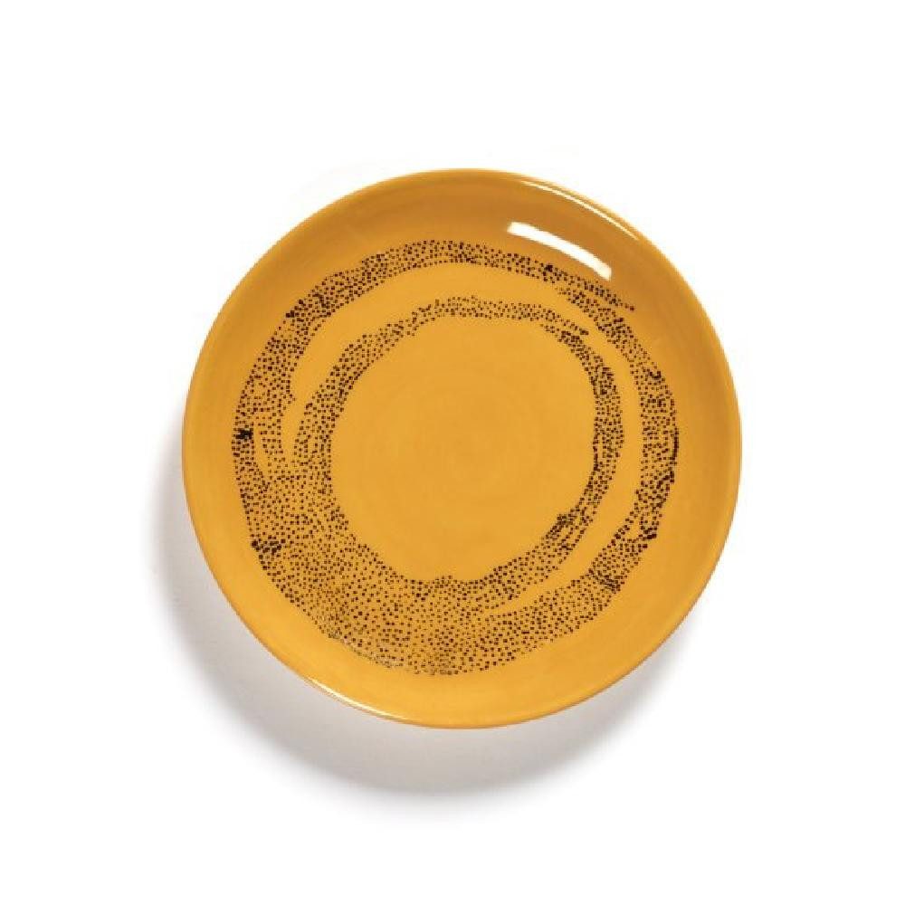 Serax Frühstücksteller Teller Feast Sunny Yellow Swirl-Dots Black (XS)