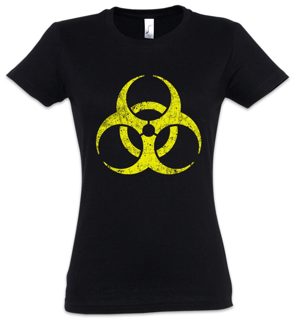 Urban Backwoods Print-Shirt Black Biohazard Vintage Symbol Damen T-Shirt Go günstig online kaufen