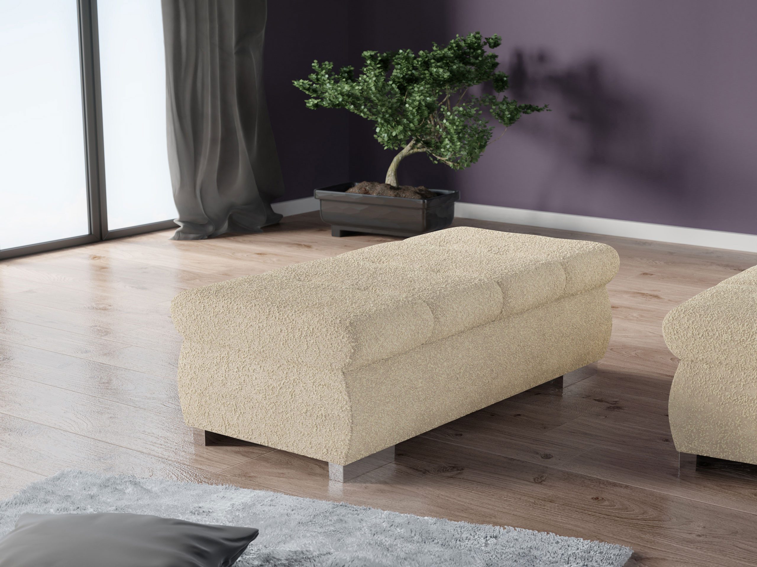 MIRJAN24 Polsterhocker Orkan Groß, Holzkonstruktion, 120x60x39 günstig online kaufen