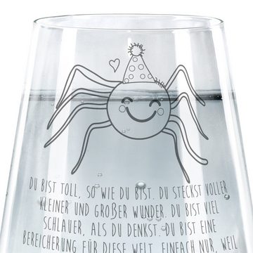 Mr. & Mrs. Panda Glas Spinne Agathe Party - Transparent - Geschenk, Selbstliebe, Motivation, Premium Glas, Elegantes Design