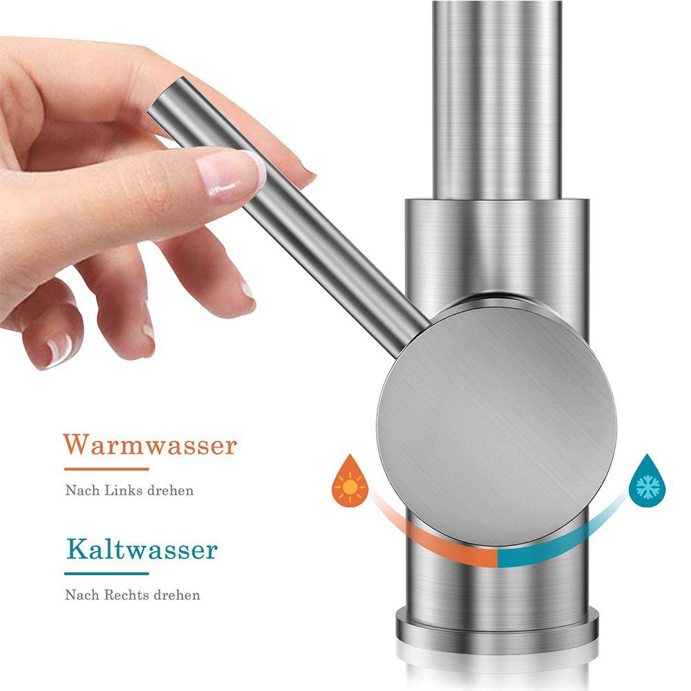 Einhebelmischer Mischbatterie XERSEK Spültischarmatur Wasserhahn Küche Waschtischarmatur