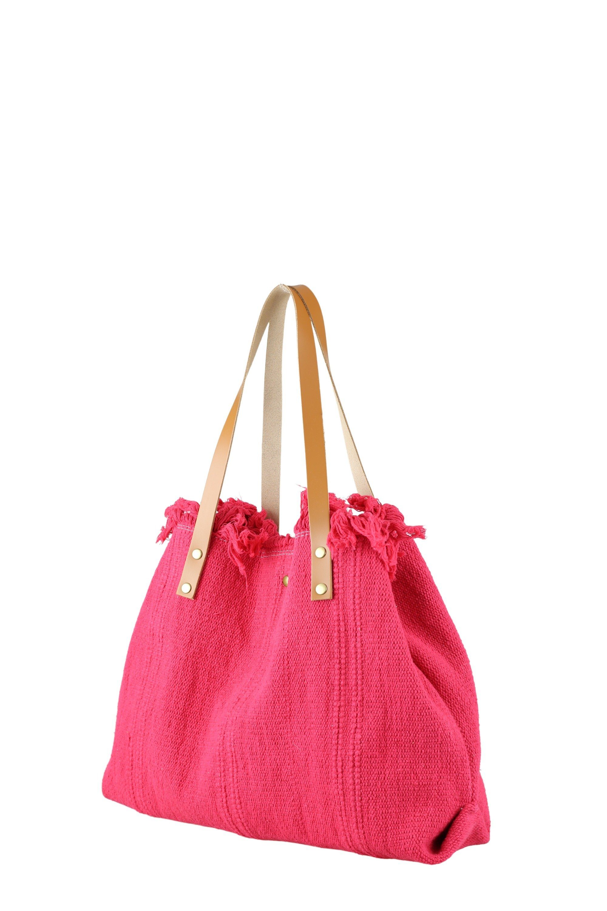 COLLEZIONE ALESSANDRO Schultertasche pink mit Henkeln Leder echt Beach