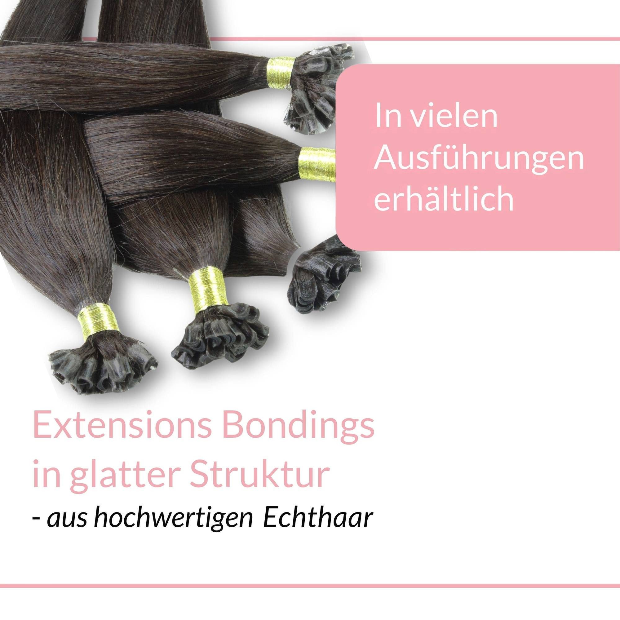 hair2heart Echthaar-Extension Bonding Extensions - glatt #4/0 Dunkelbraun 0.5g 30cm
