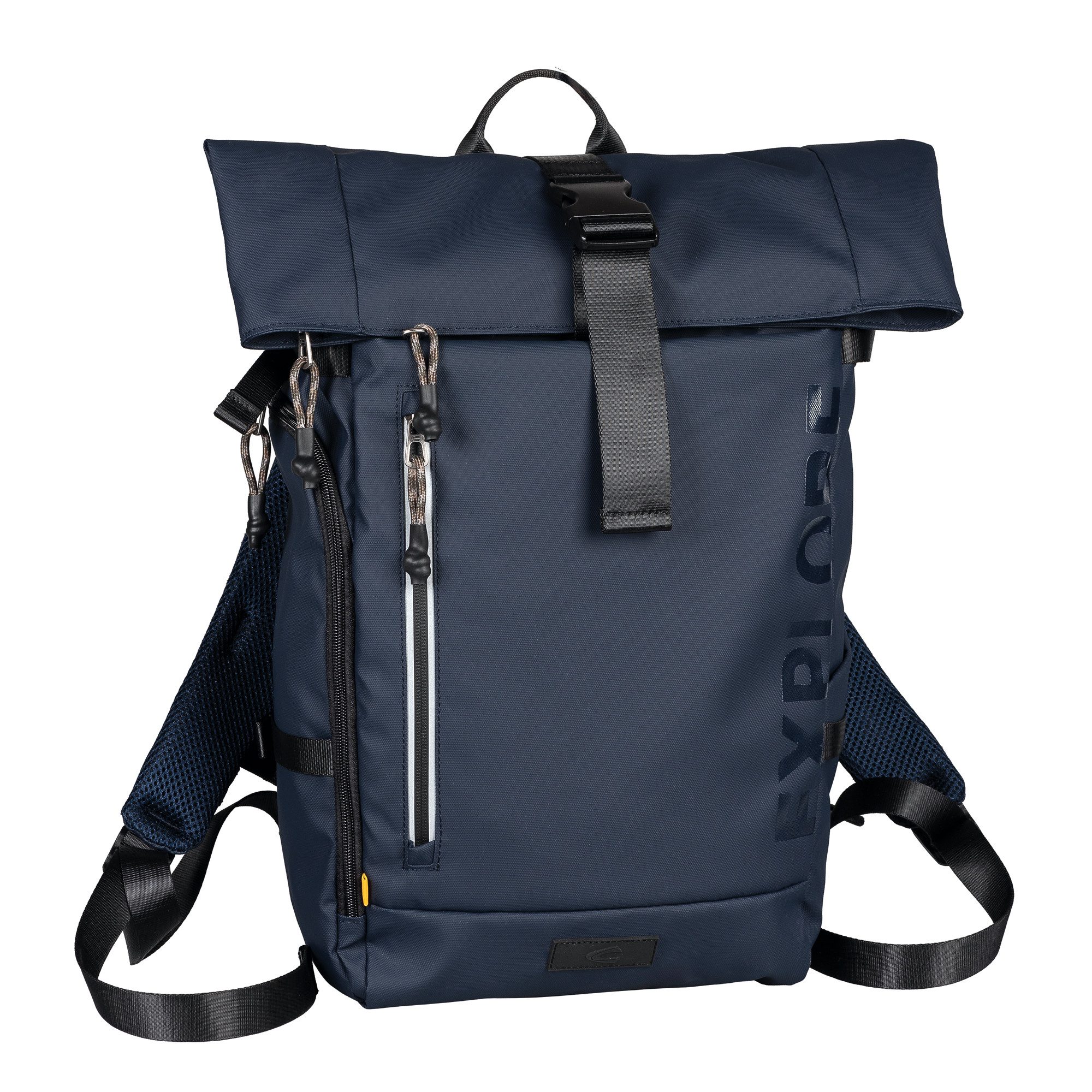 camel active Rucksack Explore, wasserabweisendes recyceltes Nylon und reflektierende Reißverschlüsse