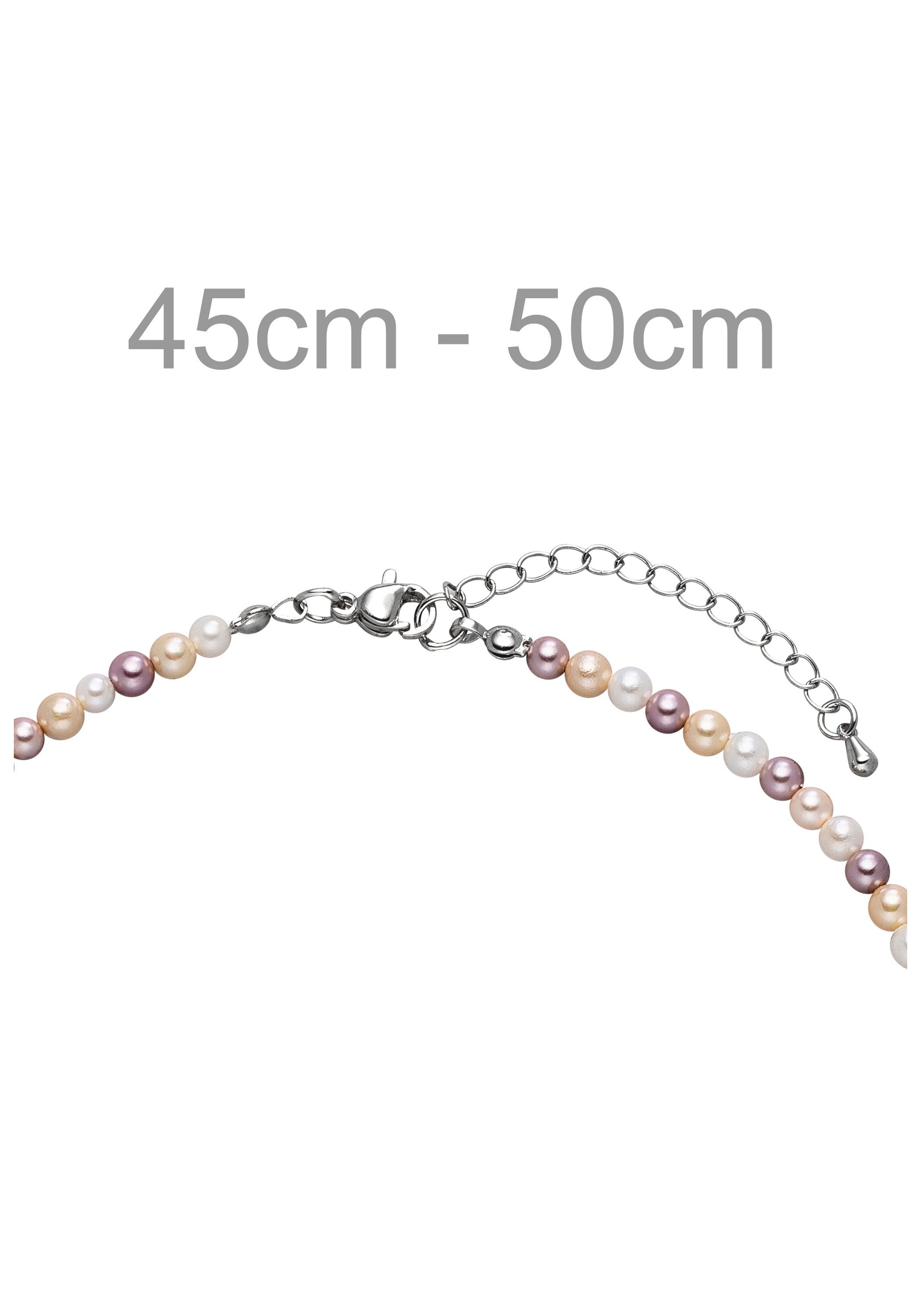JOBO Kette ohne Anhänger Perlenkette mehrfarbig, Muschelkern Perlen 4 mm 50 günstig online kaufen