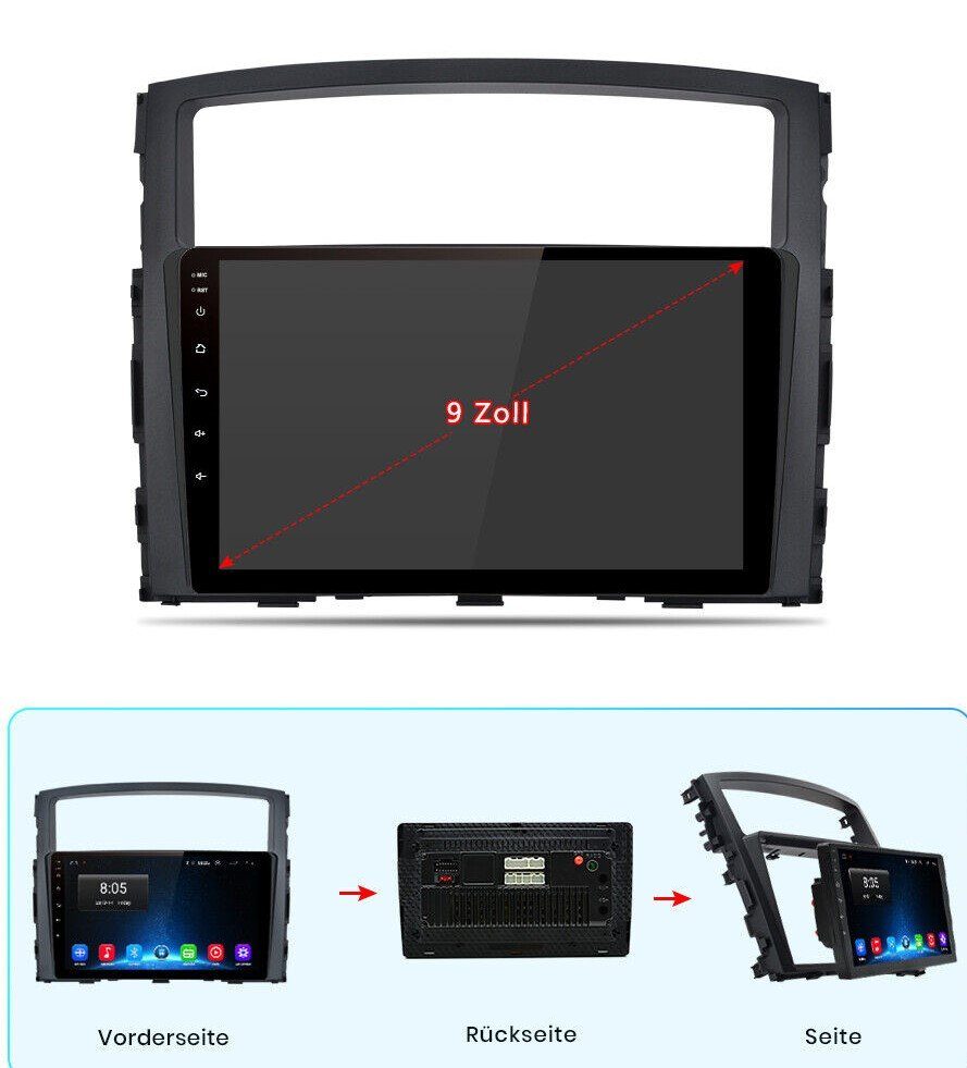 Android 2006-2014 FM 11 Autoradio Navi 9'' GPS Pajero für Mitsubishi GABITECH Autoradio