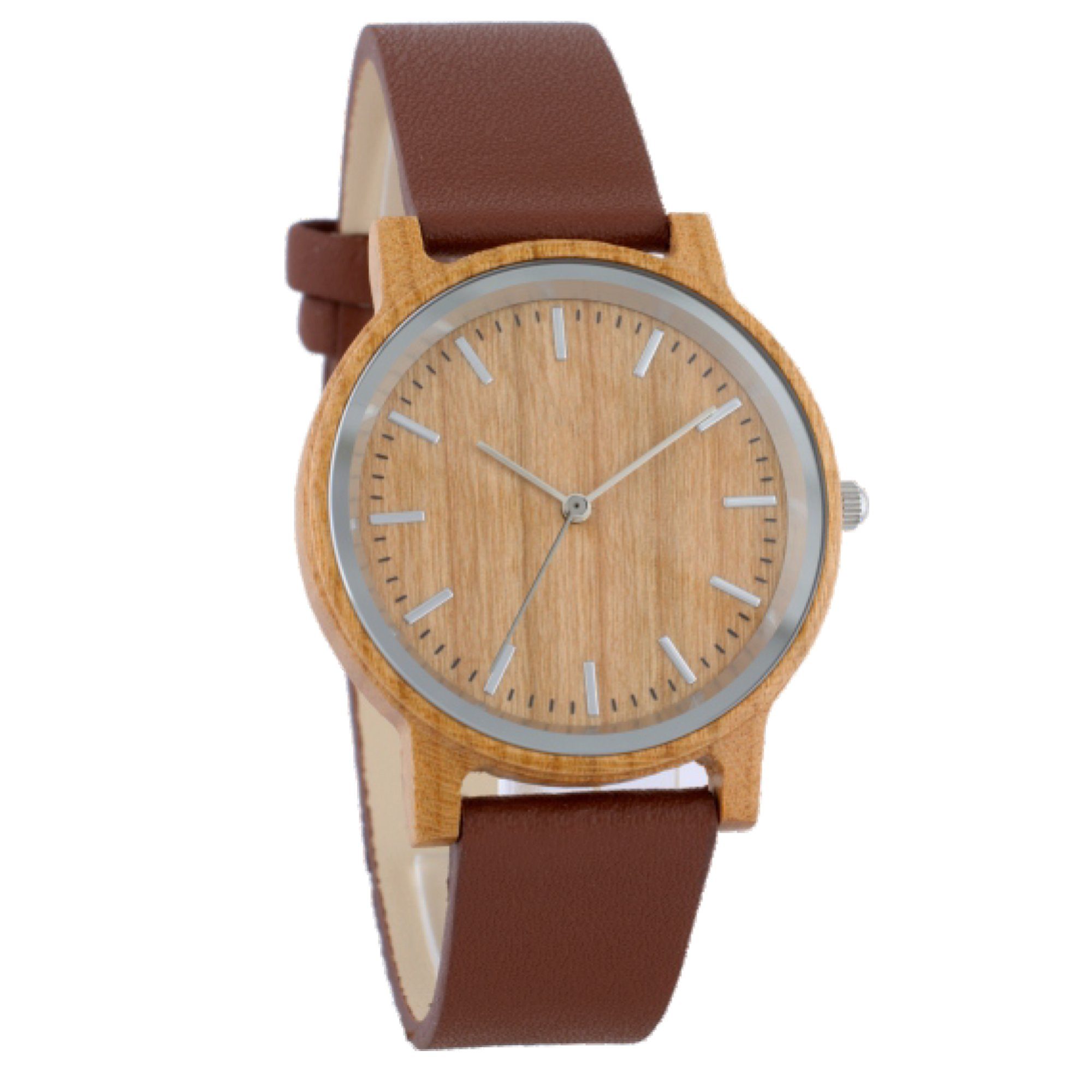 Miraval Quarzuhr Elegante Holz-Armbanduhr mit Lederband, FSC 100%, Holz Mineralglas Leder ⌀ 40mm Quarzuhrwerk