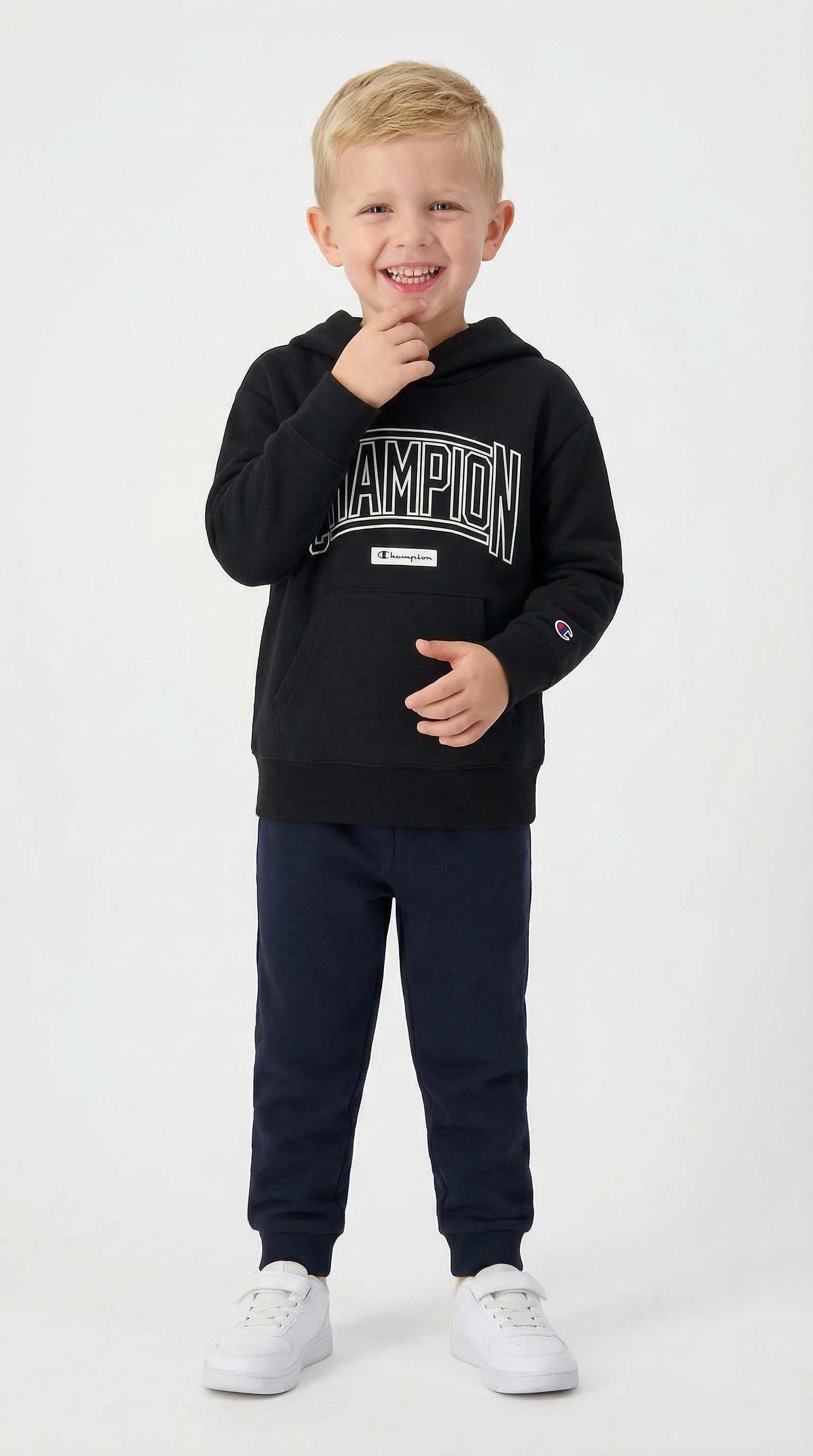 Champion Kapuzensweatshirt COLLEGE Terry Hoodie Large Logo für Kinder, mit Kapuze, für sportliche Aktivitäten