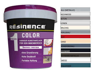 Resinence Lack 250/500 ml Kunstharz Lack für den Innenbereich Resinence Color, Zweikomponenten-Epoxidharz, Wasserbasis, wasserfest, hitzebeständig
