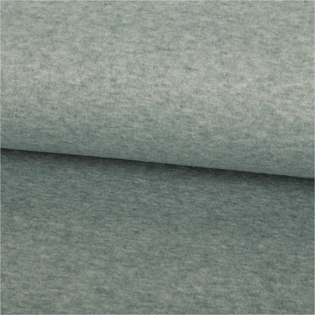 SCHÖNER LEBEN. Stoff Strickstoff Heavy Knit gebürstet mit Viskose türkis meliert 1,50m, pflegeleicht