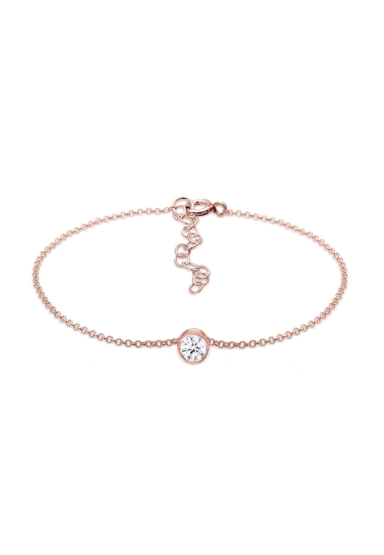 Elli Armband Solitär Erbskette Kristalle 925 Silber Rosegold