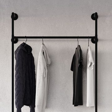 pamo. design Garderobenständer ALVA, (Mit 3 robusten metall Ablagen), Kleiderständer aus pulverbeschichteten Wasserrohren zur Wandmontage