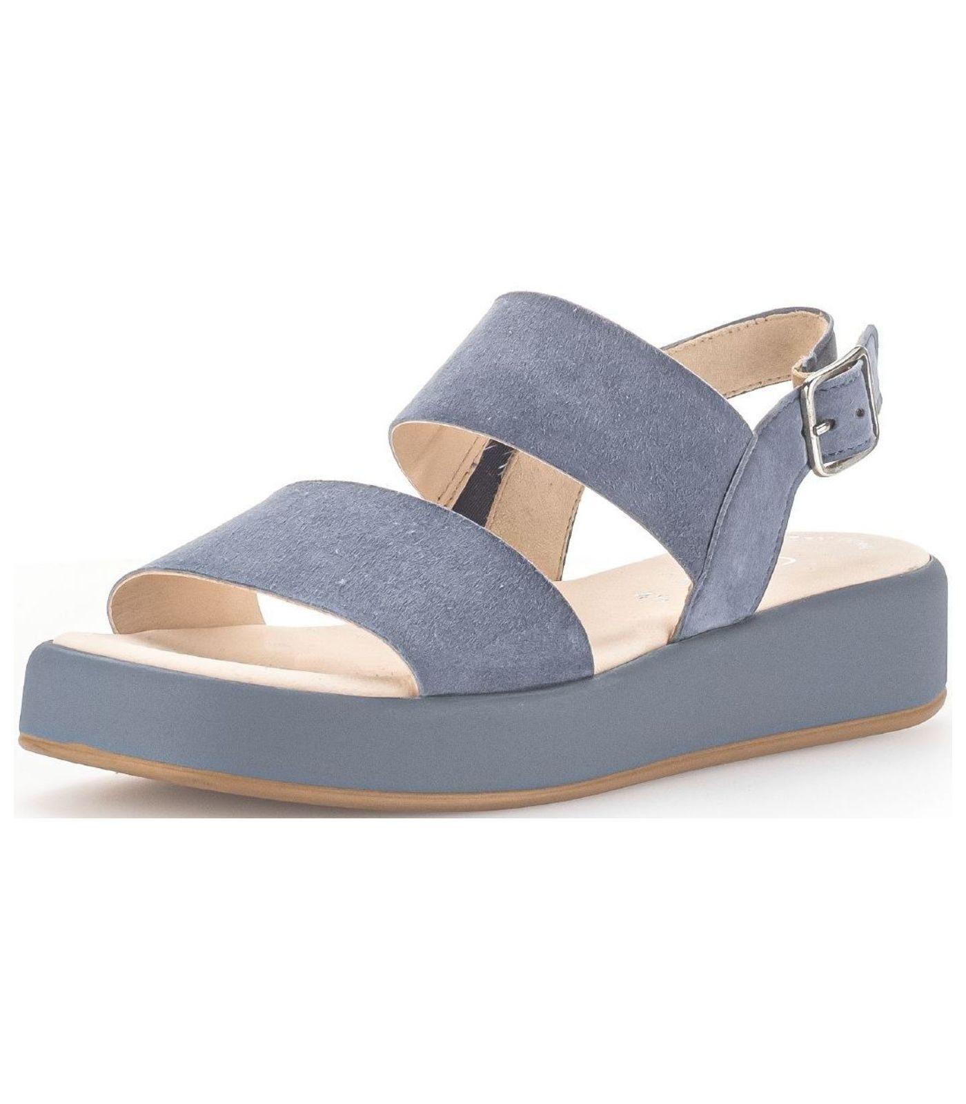 Gabor 18) Blau Veloursleder (nautic / Riemchensandalette Sandalen