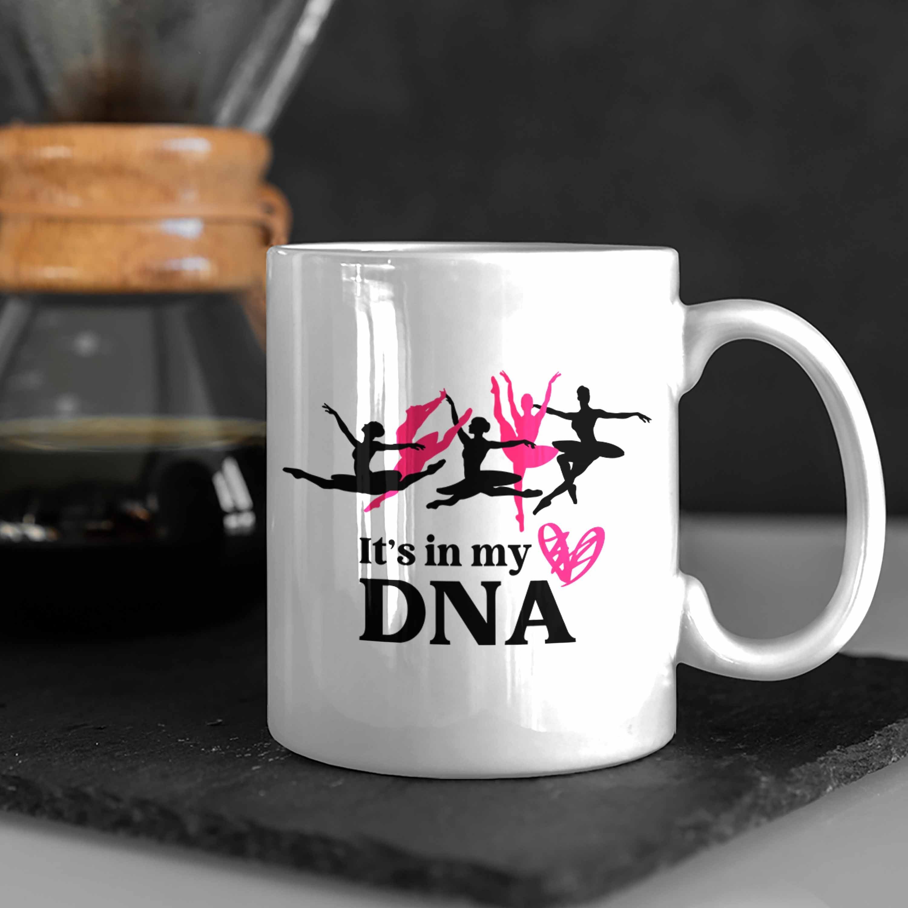 Trendation Tasse Trendation - Ballett Tanzen Tänzerin Tasse Geschenk Ballerina Frauen Mädchen Kaffeetasse Geschenkidee Weiss