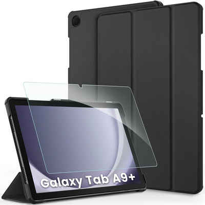Mutoy Tablet-Hülle für Samsung Galaxy Tab A9+ Hülle mit Schutzfolie 11 Zoll 2023 Schutzhülle Panzerglas Kompatibel mit Samsung Galaxy Tab A9 Plus(SM-X210/216/218), Standfunktion,Modische Praktische Smart Auto Schlaf/Wach Funktion