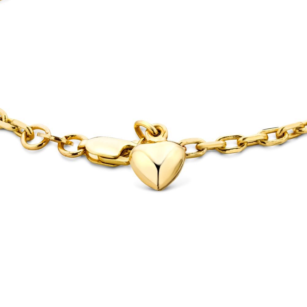 Miore Charm-Armband MSIL939B - mit Herzanhänger aus 9K (375) Gelbgold Herz 7 x 11,5 mm, für Damen Made in Italy – Bild 3 von 5