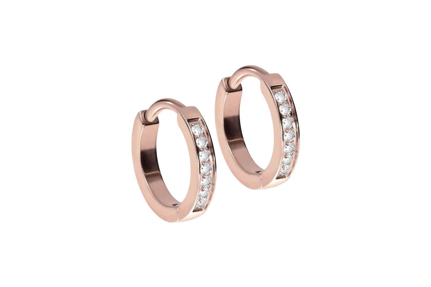 FILANGO Piercing-Set Titan Ohrclicker Creolen EINGEFASSTE günstig online kaufen