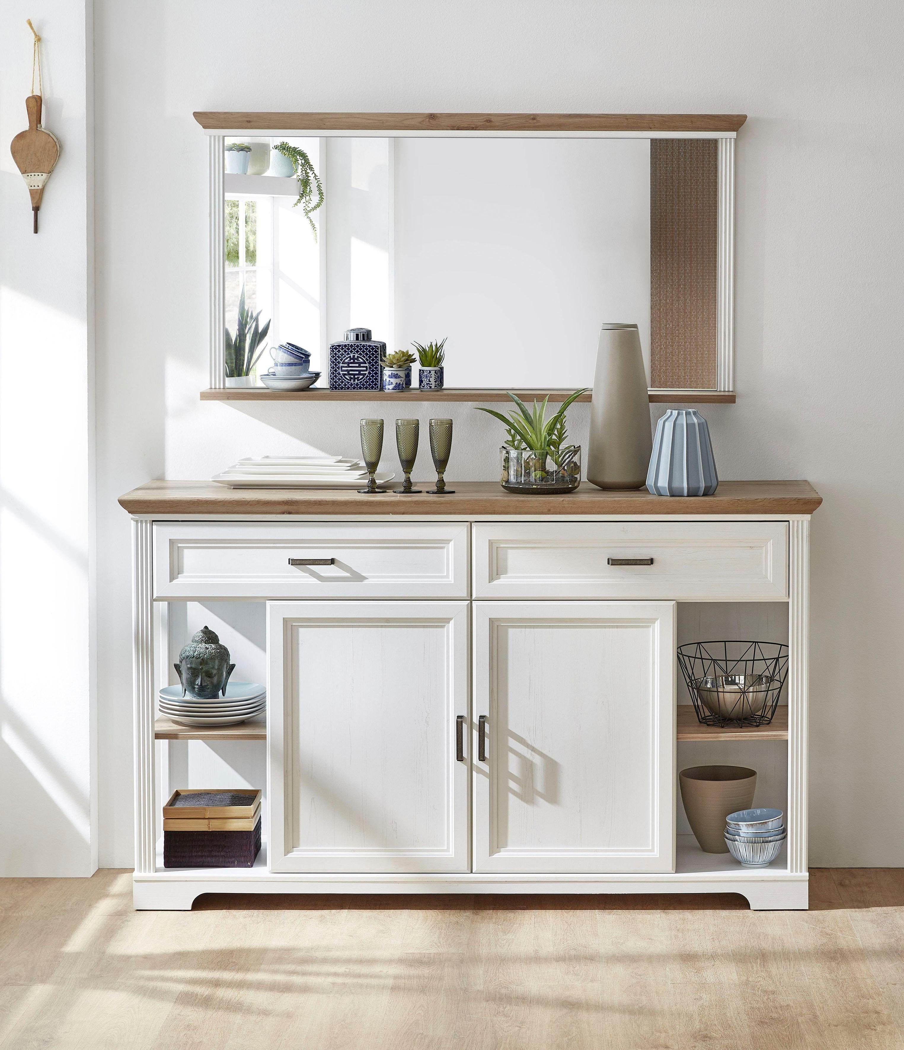Innostyle Sideboard Jasmin, Breite 171 cm, 2 Holztüren, 2 Schubkästen, 4 offene Fächere