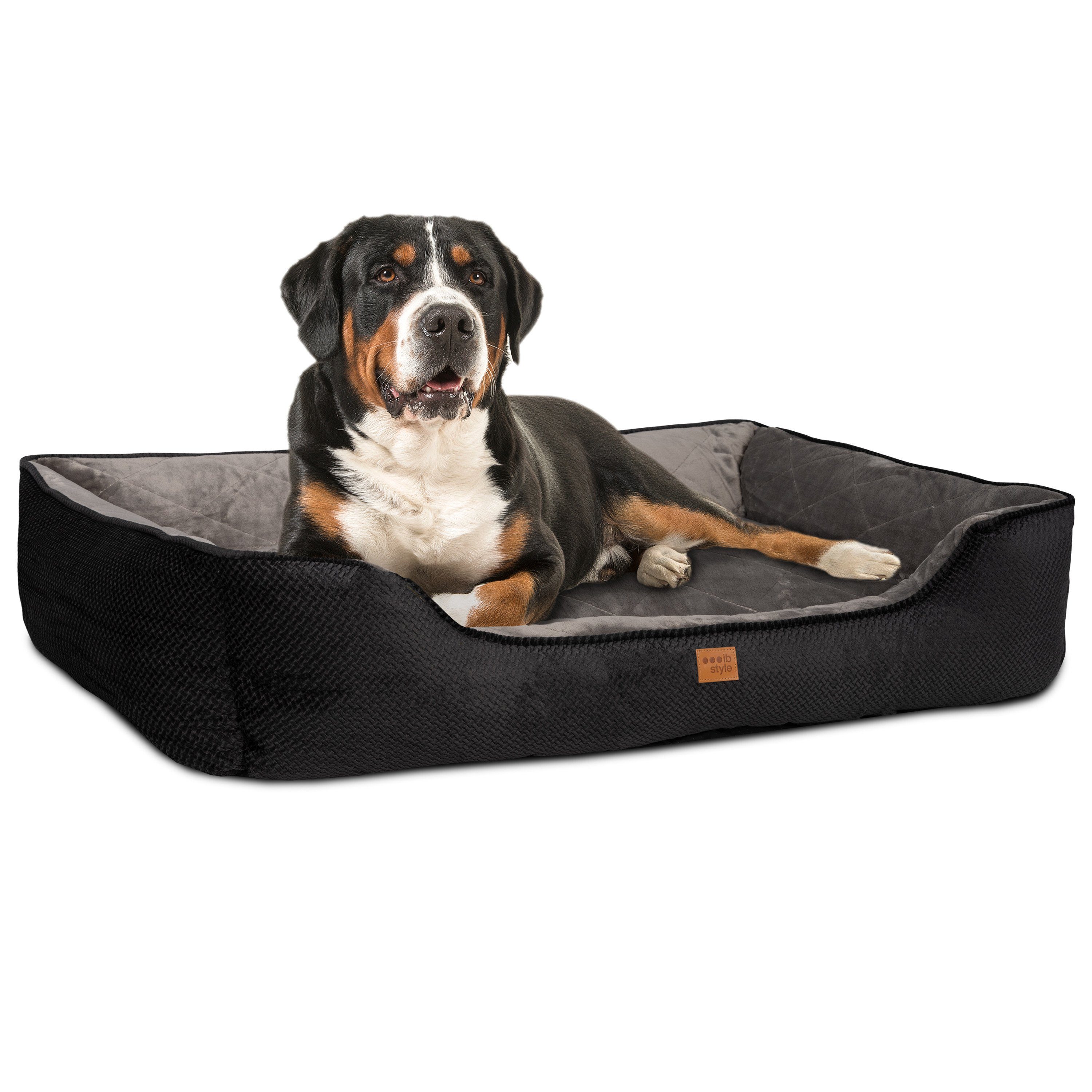 ib style Tierkissen Happy Milo XL 115x90cm Schwarz, Körbchen - mit Reißvers günstig online kaufen